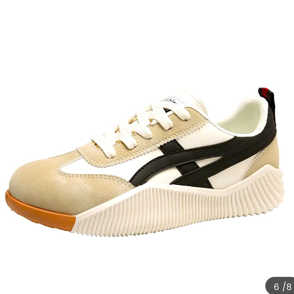 Fashion Shoes Women's Black & Tan Platform Sneakers Sz 37 EU NEW!